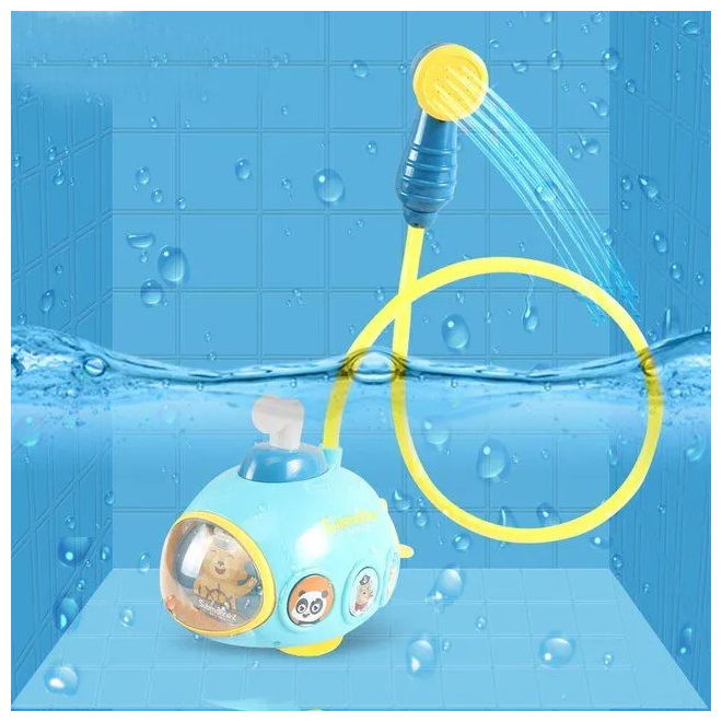 Детский игровой набор для купания "Подводная лодка с мини-душем", синий