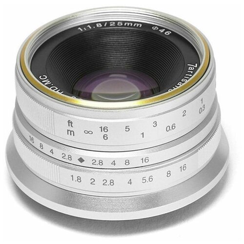 Объектив 7artisans 25mm F18 Fuji X серебряный 488000₽