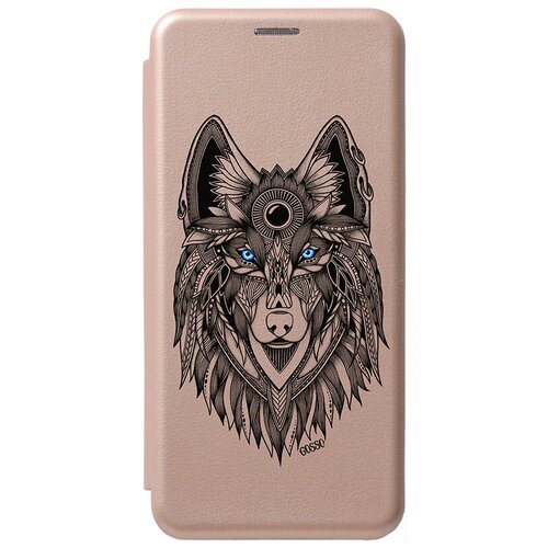 фото Чехол-книжка book art jack для samsung galaxy a11 / m11 с принтом "grand wolf" золотой gosso