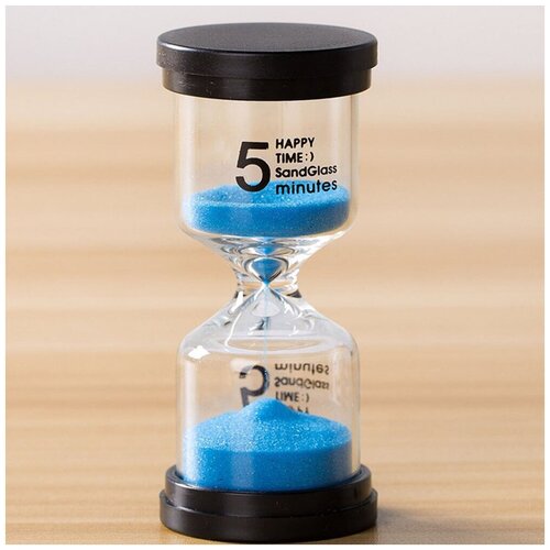 Песочные часы малышки 5 минут, круглое дно, синий песок, 9,8х4,4 см