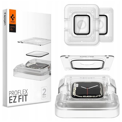 Комплект защитных стекол Spigen ProFlex EZ Fit 2 Pack - Apple Watch 7 41mm ( 2 шт в комплекте)