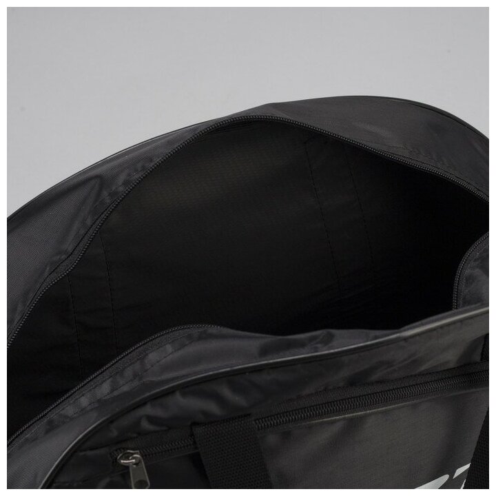 Сумка спортивная на молнии, наружный карман, длинный ремень, цвет чёрный - фотография № 5