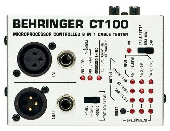 Behringer CT100 микропроцессорный универсальный тестер для диагностики и отстройки звукового оборудования