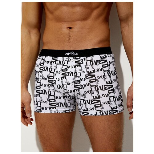 фото Трусы боксеры (шорты) omsa omf 1234 love, размер 52, bianco (белый)