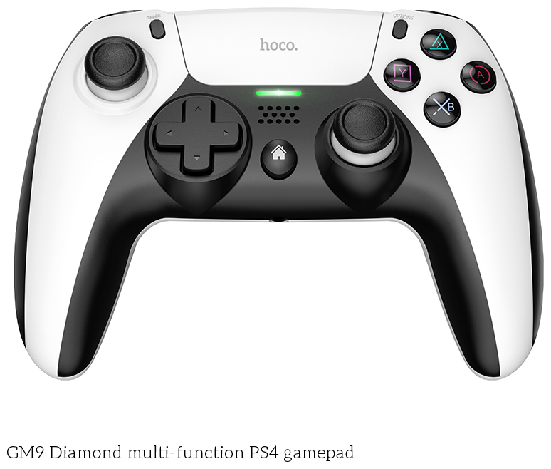 Геймпад HOCO GM9 multi-function gamepad, беспроводной, черно-белый совместим с PS4
