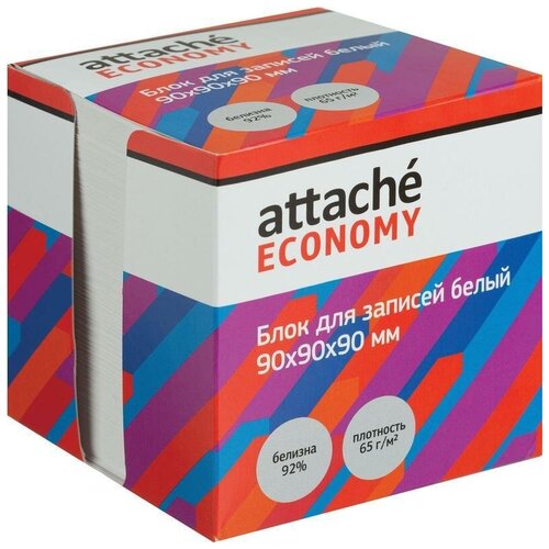 Блок для записей в подставке Attache Economy 9х9х9, белый,65 г, 9...