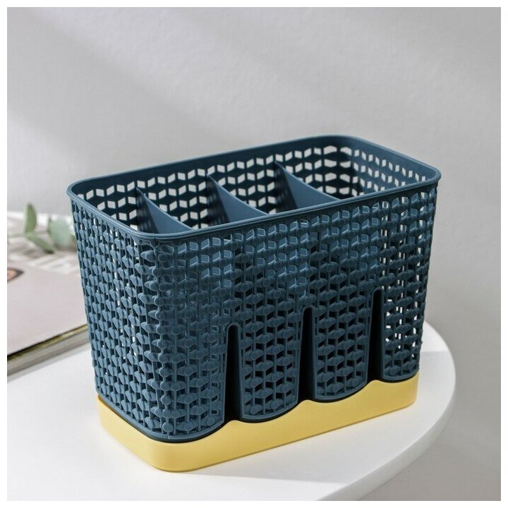 фото Сушилка для столовых приборов «Геш», 4 отделения, 17,5×10,5×12 см, цвет микс