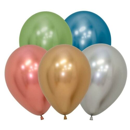 фото Шар латексный 12" зеркальный, reflex, набор 12 шт., микс 5309330 yandex market