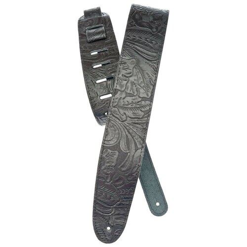 25LE00 Embossed Кожаный ремень для гитары, черный, Planet Waves