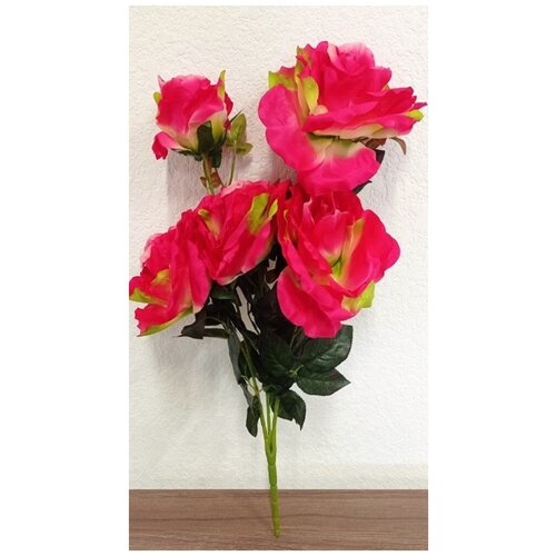 Искусственные цветы Букет №44 Роза большая 5 голов h70см - 1 штук