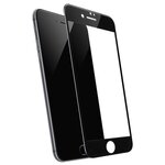 Защитное стекло на iPhone 7Plus/8Plus, 10D, черное, акция+наклейка В подарок - изображение