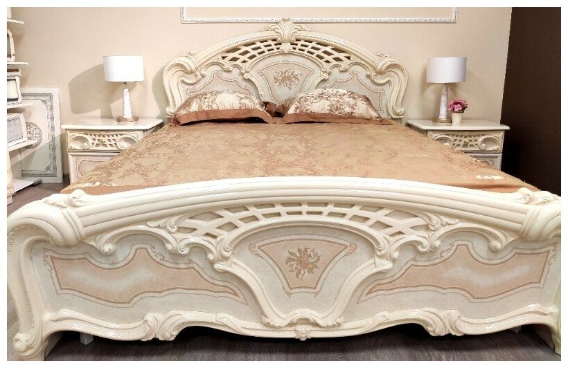 Двухспальная кровать Alba Роза 160*200 цвет бежевый