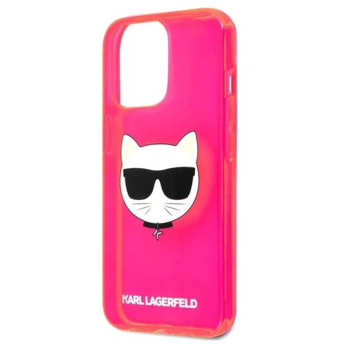 фото Lagerfeld для iphone 13 pro чехол tpu fluo choupette hard transp pink karl lagerfeld