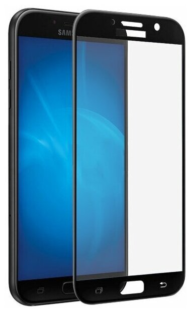 Защитное стекло 5D с полной проклейкой для Samsung Galaxy A7 2017 черное
