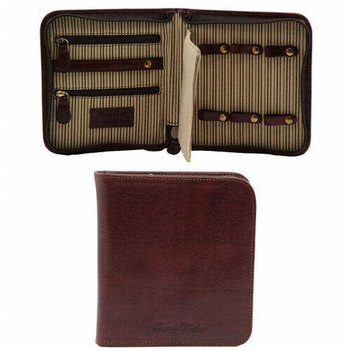 фото Эксклюзивный дорожный кожаный футляр для часов tuscany leather tl141173 коричневый