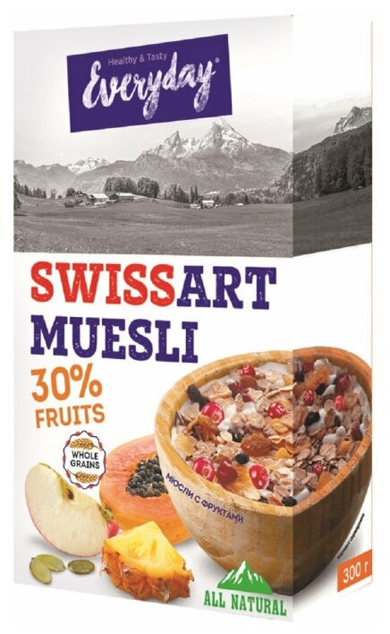 Мюсли Everyday Swiss Art "с фруктами" 300 гр.