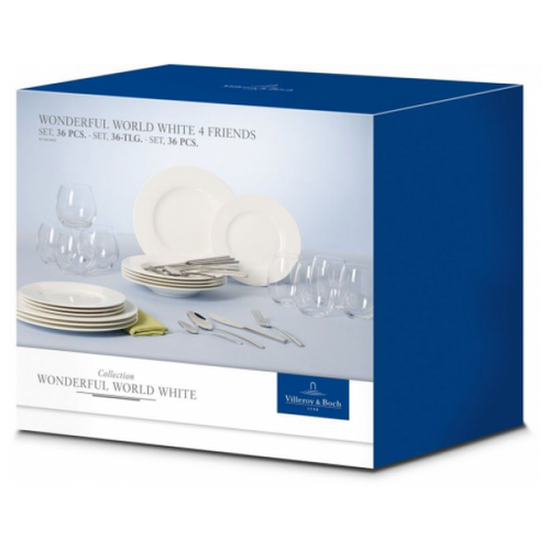 фото Набор посуды villeroy & boch wonderful world white 4 friends, 36 предметов