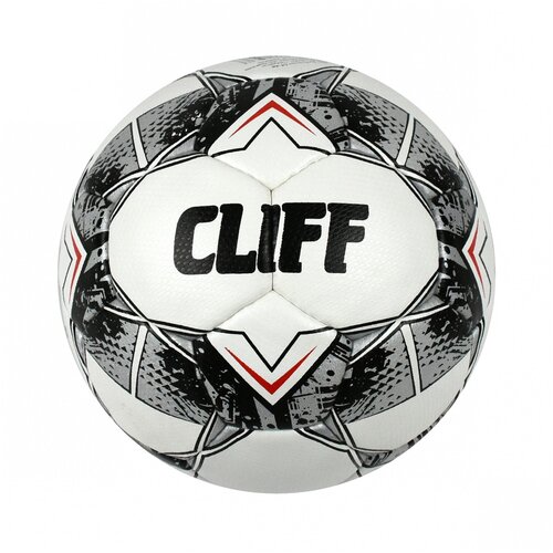 фото Мяч футбольный cliff cf-44, 5 размер, pu, бело-серый