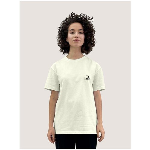 фото Футболка женская молочный оттенок minimal trend животные котики милота - 1252 ttp будь на стиле