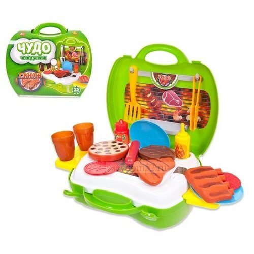 фото Игровой набор abtoys чудо-чемоданчик, гриль, 23 предмета (pt-00459)