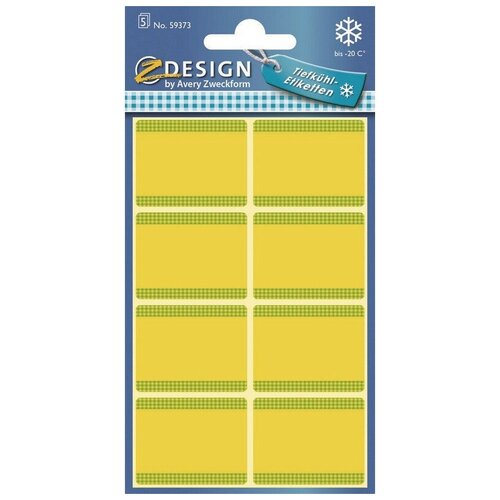 Этикетки всепогодные Z-design 59373,желтые 28х36мм, 8шт/л. 5л./уп