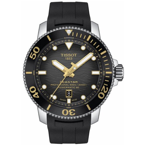 Наручные часы TISSOT T-Sport Часы Tissot Seastar 2000 Professional Powermatic 80 T120.607.17.441.01, черный