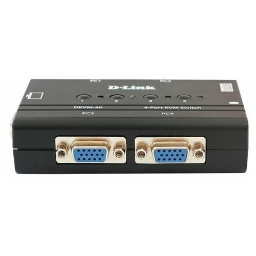 Переключатель KVM D-Link (DKVM-4K/B2B) 4-портовый, VGA и PS/2