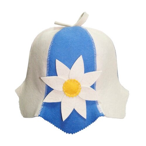 RUШER Шляпка-колокольчик для бани Цветы (Белый / Голубой, UN (универсальный)) ruшer шляпка колокольчик для бани цветы белый голубой un универсальный