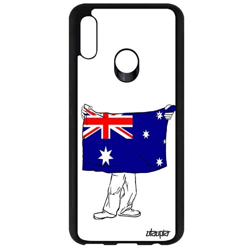 фото Противоударный чехол на мобильный // huawei p smart 2019 // "флаг австралии с руками" стиль патриот, utaupia, белый