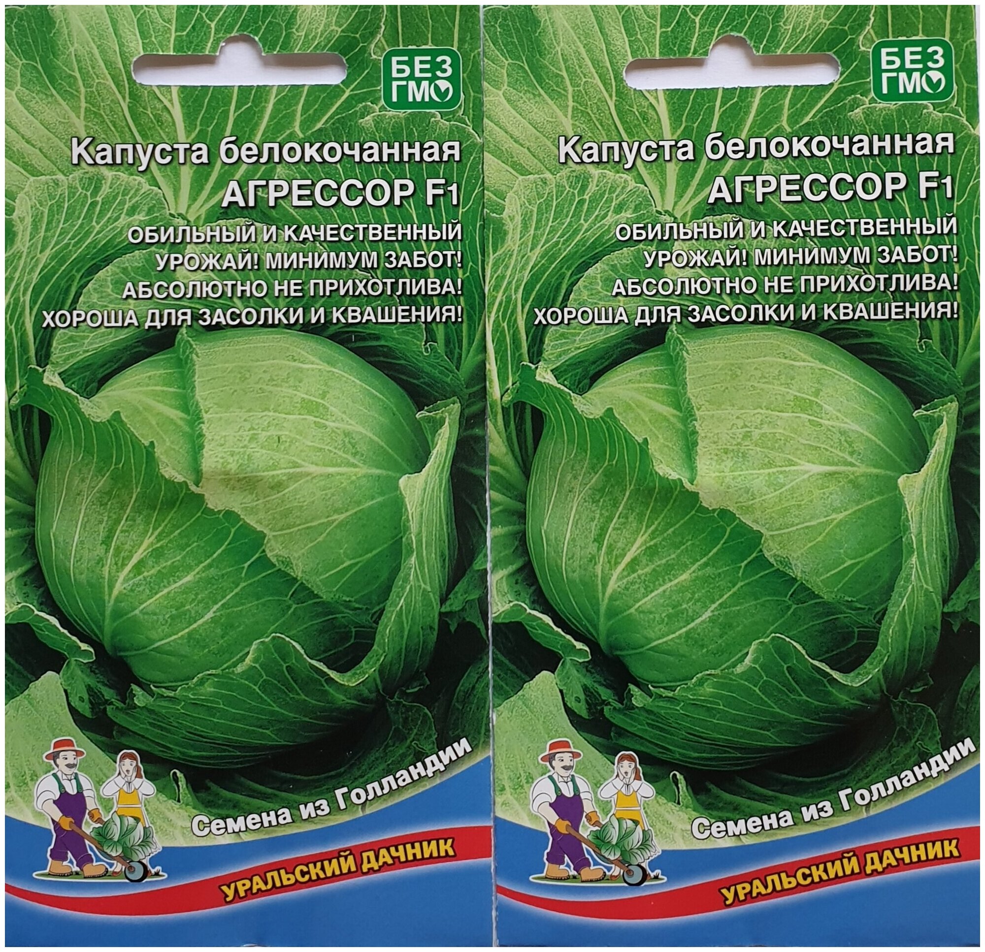 фото Капуста Агрессор F1, 2 упаковки по 12 семян, Самая популярная (Уральский Дачник)