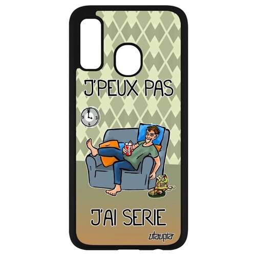 фото Противоударный чехол на смартфон // samsung galaxy a40 // "не могу - у меня сериал!" принт сезон, utaupia, зеленый