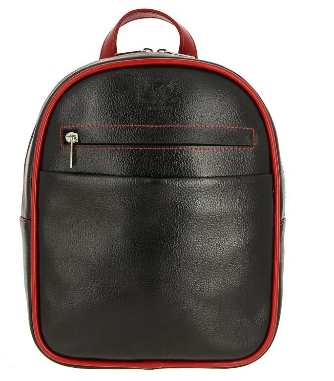 Женский кожаный рюкзак Versado VD189 black/red 