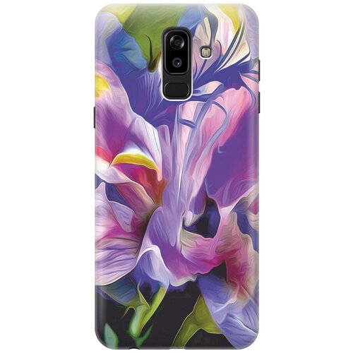 фото Gosso ультратонкий силиконовый чехол-накладка для samsung galaxy j8 (2018) с принтом "цветочная абстракция"