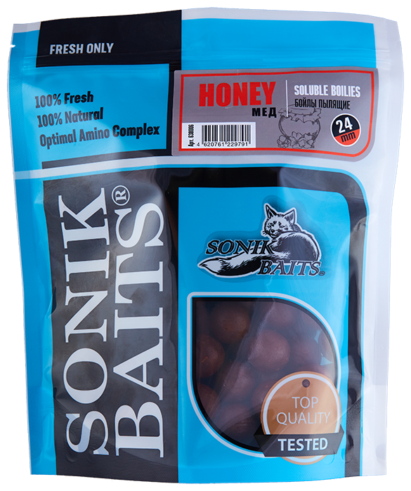 Бойлы Sonik Baits пылящий 24мм 750гр Мед