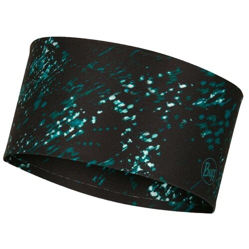 Повязка Buff CoolNet UV Wide Headband Speckle Black, черный, зеленый широкая спортивная повязка на голову buff headband wide coolnet jebel moss green