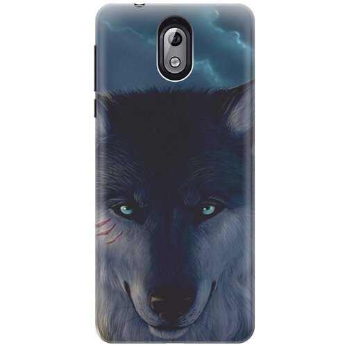 фото Re:pa накладка transparent для nokia 3.1 с принтом "взгляд волка"