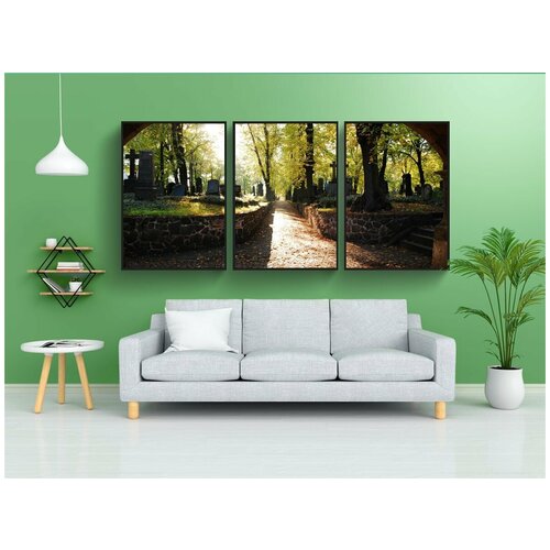 фото Набор модулных постеров для интерьера "кладбище, святое место, мирный" 60x90 см. в тубусе, без рамки lotsprints