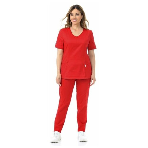 фото Костюм медицинский женский "сантана 2" 117.3.31 (52, стрейч мед, цвет красный) medicalwear