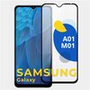 Защитное стекло на телефон Samsung Galaxy A01, M01 / Полноэкранное стекло на Самсунг Галакси А01, M01 (Черный) - изображение