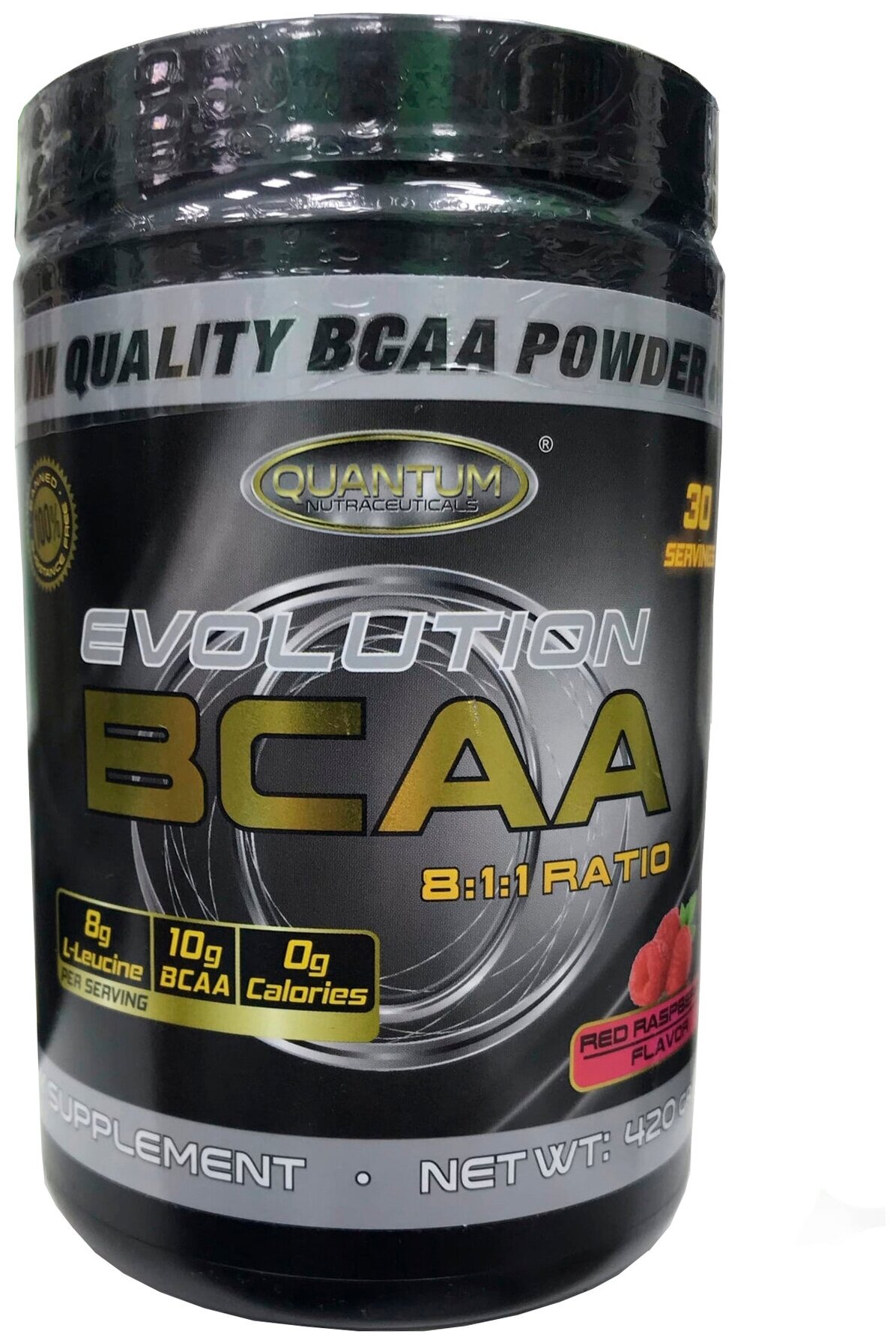 Незаменимые аминокислоты БЦАА Quantum Nutraceuticals Evolution BCAA 8:1:1 - 420 грамм, красная малина