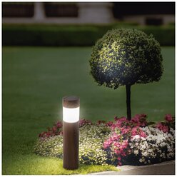 Светильник садовый LAMPER Кантри LED с текстурой дуба, с солнечной панелью и аккумулятором, 1шт