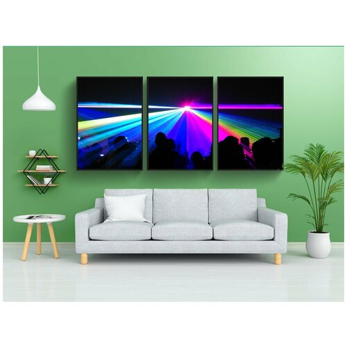 фото Набор модулных постеров для интерьера "лазер, показать, лазерное шоу" 60x90 см. в тубусе, без рамки lotsprints