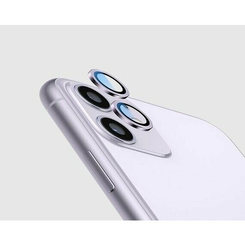 Защитная накладка на камеру iPhone 11/12 mini сиреневая (комплект 2шт)
