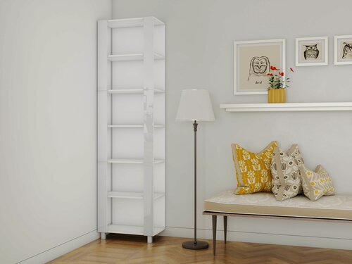 Изображение товара Стеллаж модульный Универсальный Белое стекло 35х44х240, Мебельная компания Е1, Белый