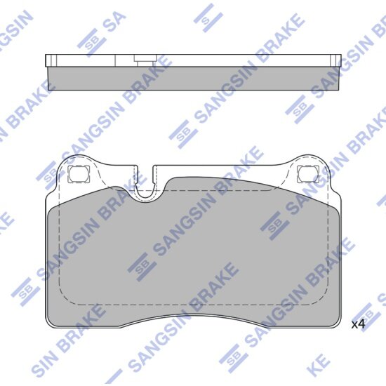 Колодки тормозные передние Sangsin Brake для PORSCHE Cayenne/VW Touareg, 4 шт