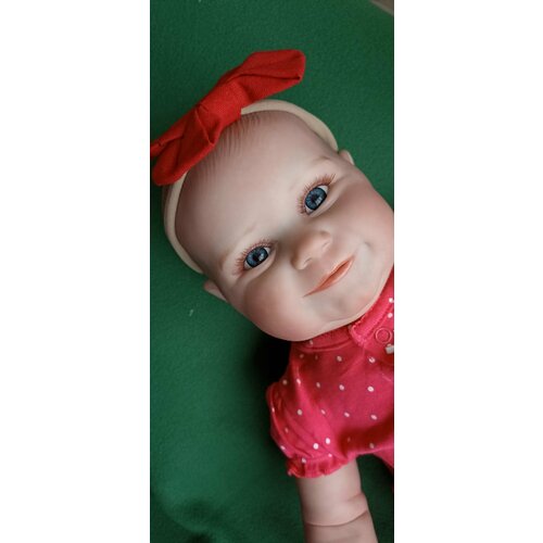 Кукла реборн большая мягконабивная 60см Кукла младенец в красном боди 5799₽