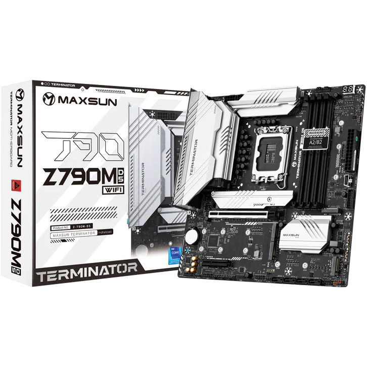 Материнская плата mATX MAXSUN (LGA1700, Z790, 4*DDR5 (7000), 4*SATA 6G RAID, 5*M.2, 2*PCIE, 2.5Glan, WiFi, BT, HDMI, DP, USB - фото №4