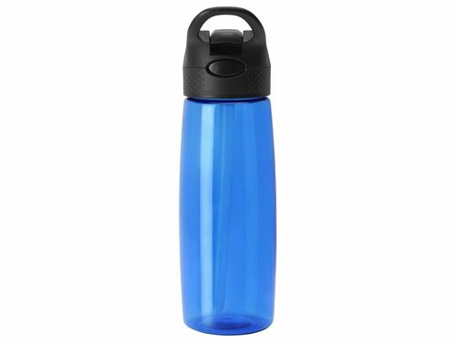 Бутылка для воды c кнопкой Tank, 680 мл. Светло-синий, черный. Тритан, полипропилен, силикон.