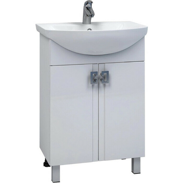 фото Тумба под раковину Mixline Квадро 55 белая (551699)