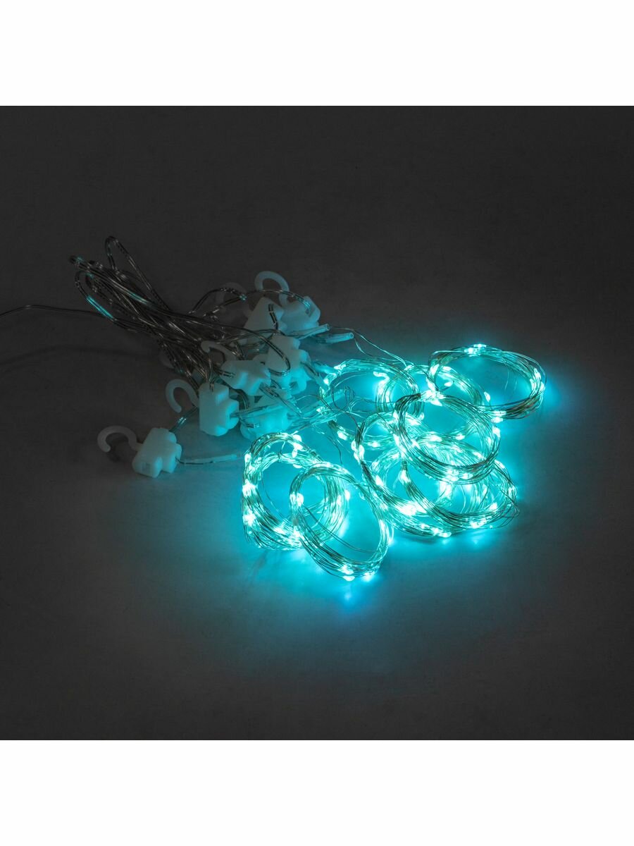 Гирлянда светодиодная дождь Neon-Night электрическая 3x3 м холодный белый свет 8 режимов 300 ламп цвет прозрачный - фото №4